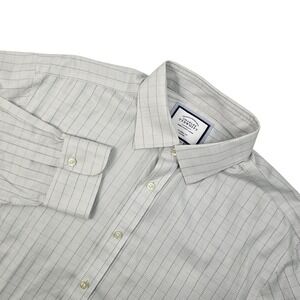 Charles Tyrwhitt Men's 16 Blue Gray Plaid LS Dress‎ Shirt Non Iron Classic Fit